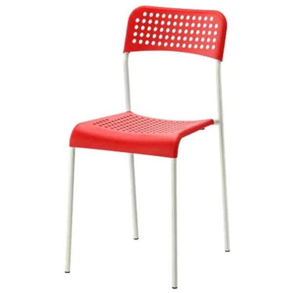 Alloy Steel, Plastic Chair (Red)