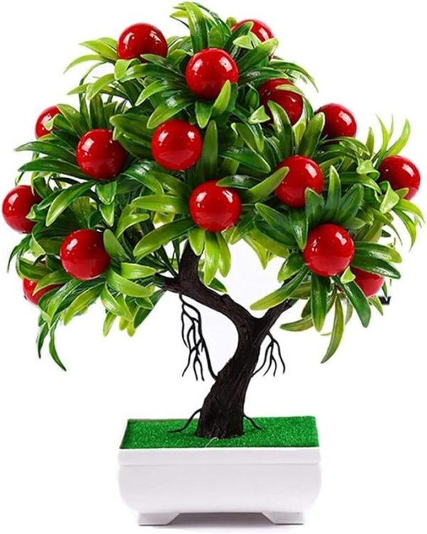 Artificial Fake Bonsai Potted  Pine Bookshelf Decor, Artificial Eucalyptus Bonsai Plan  (  Hasraj-CherryFlower )