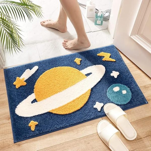 Super Soft (40x60 cm) Microfiber Anti-Skid Door Mats   (Dark Blue) Pack of 1