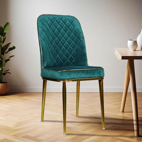 Dining Chair,Accent Chair for Living Room Bedroom Restuaran,Velvet Fabric & Cushion Seat with Metal Legs