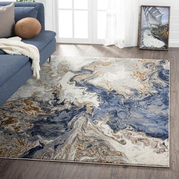 Marbles 3D Jet Multi Printed Carpet Rug Runner and Carpets for Bedroom/Living Area/ (3x5 ft)