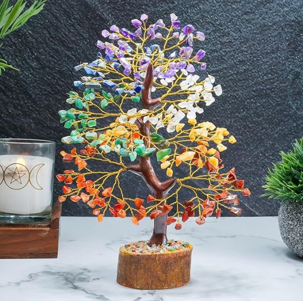 Seven Chakra Chakra Tree, Crystal Tree for Positive Energy - Crystals & Healing Stones -  7 Chakra Tree, 200 Beads, 8-10"