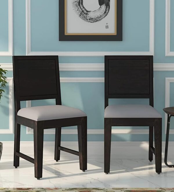 Solid Sheesham Wood Marin Dining Chair Set of 2 with Cushion