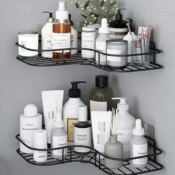 Multipurpose Bathroom/Kitchen Corner Storage Organizer Wall Mounted Rack Shelf Shower Caddy