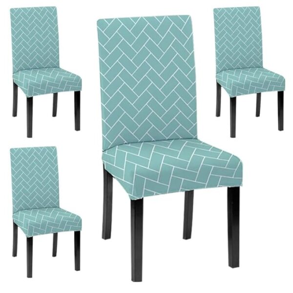 Chair Covers Set of 4 Pastel Green 200 GSM Dining Table Chair Seat Cover