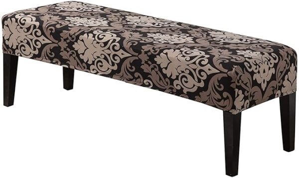 Polyester Printed High Stretch Bench Seat Cushion Slipcover Washable Removeable Rectangular Bench Cover Furniture Protector Dining Chair